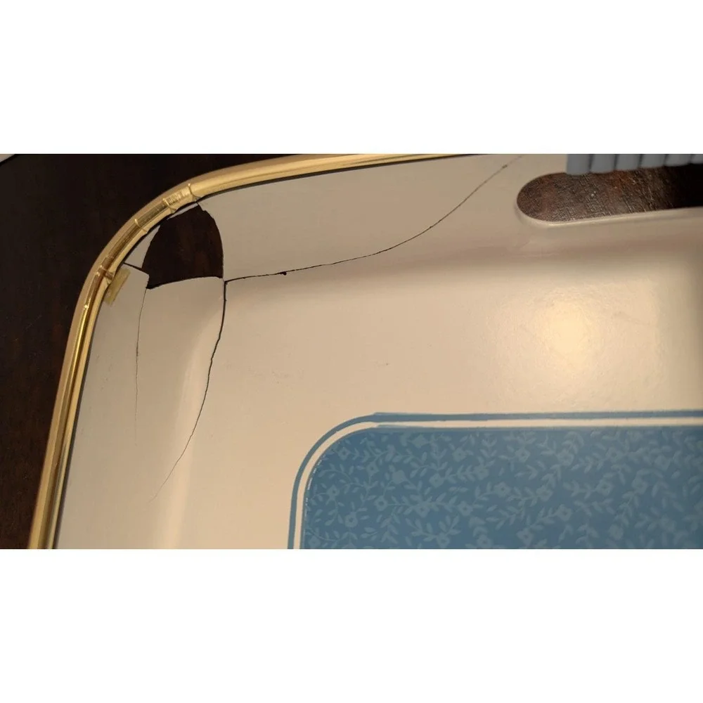 Vintage Made in Japan Serving Trays Ducks Geese Blue Gold Trim Set of 3